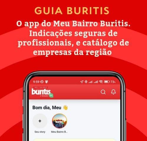 Tela do app Guia Buritis